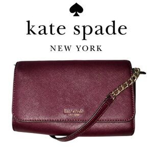 Kate Spade New York Cherry Juice Leather Ava Flap Chain Wallet Crossbody Bag